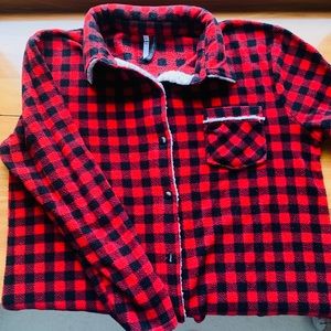 Jaclyn Intimates - Red Buffalo Plaid Shirt Dress